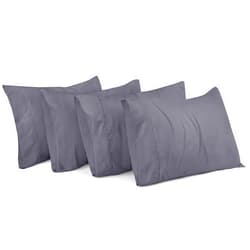 Utopia Bedding Standard Pillow Cases - 4 Pack - Envelope Closure - Soft Brushed Microfiber Fabric - Shrinkage and Fade Resistant Pillow Covers Standard Size 20 X 26 Inches (Standard, Grey)