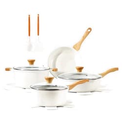 SENSARTE Nonstick Ceramic Cookware Set 13-Piece, Healthy Pots and Pans Set, Non-toxic Kitchen Cooking Set with Stay-Cool Handles, Silicone Tools and Pot Protectors, PFAS and PFOA Free