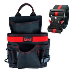 KUNN Carpenter Pouch Durable 10-Pocket Tool Belt with Hammer Loop,Tape Clip,Nail Tool Bag,Heavy Duty Quick Release Metal Buckle Tool Belts for Construction,Contractor,Roofer