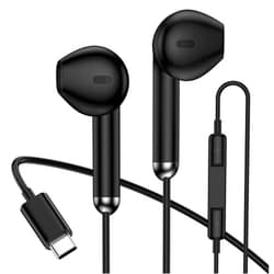 Ououdee Samsung Headphone USB C Wired Earbuds for Samsung Galaxy A17 A16 A36 A56 A15 S25 Edge S24 Ultra S23 S22 S21 S20 in-Ear Earphones with Micphone & Noise Cancelling Headphone for Pixel 10 9a 9 Pro 8a 7a
