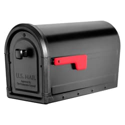 Architectural Mailboxes Roxbury Galvanized Steel Post Mount Mailbox, Compatibility Code F, 7900-5B-R, Black, Large Capacity