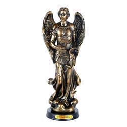Pacific Giftware St. Gabriel Archangel Messenger from God Figurine 8 Inch Tall Wooden Base with Brass Name Plate