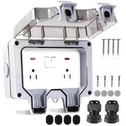 XINYIELE Outdoor Outlet Box Waterproof with On-Off Switch and Indicator Light,15A 250V Outdoor Waterproof Plug Socket,Outdoor Power Outlet Box,Waterproof Ip66 Power Outlet,NEMA 5-15 Duplex Receptacle