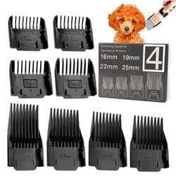 BEAUTIYAND Dog Grooming Clippers Hair Clipper Combs Guides Low Noise Professional Pet Attachments Replacement Guards Set 8 Pcs Attachment Guide Comb 1mm-25mm Cut Length