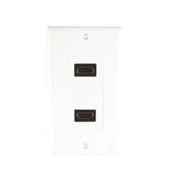 TENINYU Dual HDMI Wall Plate (2 Port) - 4K UHD, ARC, and Ethernet Pass-Thru Support (1-Gang) White - for 2 HDMI (2-Port)