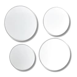 Range Kleen 4 Pack Round White Burner Kovers with 2 Small 8.5 Inch and 2 Large 10.5 Inch