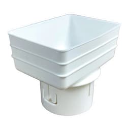 Gutterworks Mfg Inc. Rain Gutter Components 4x5x4 Universal Downspout Adapter – Fits 4x5 Downspout to 4” Drain Tile – Made in Iowa, USA – Gutterworks Mfg (White)