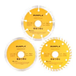 Gunpla 3 Pieces 4-1/2 inch Diamond Cutting Blade Continuous Segmented Turbo Rim Dry Wet Circular Saw Cutter Angle Grinder Disc 7/8 inch Arbor with Reducing Ring 5/8 inch for Tile Masonry