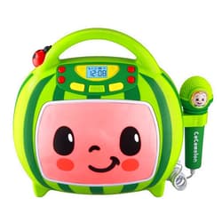 eKids Cocomelon Karaoke Machine, Portable Bluetooth Party Speaker with Microphone for Kids, Built-in Cocomelon Songs and Speaker with USB Port to Play Music