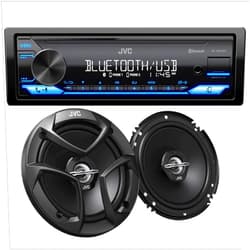 JVC KD-SX27BT Car Stereo with Bluetooth, 100W Digital Media Receiver Plus JVC CS-J620 300W 6.5