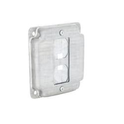 Raco 808U Raised Square Cover with Exposed Work 1 GFCI Duplex or Toggle, 4