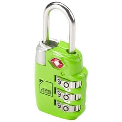 Lewis N. Clark Travel Sentry TSA-Approved Luggage Lock, Large 3 Dial Combination with Easy Read Dials - Green
