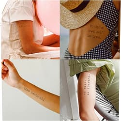 EVERJOY Realistic Inspirational Words Temporary Tattoos 20 Designs Large Waterproof Quotes Tattoos for Women and Men 2 Sheets