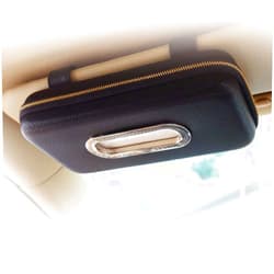Cartisen Car Tissue Holder, Sun Visor Napkin Holder, Car Visor Tissue Holder, Luxury PU Leather Backseat Tissue Case Holder (Black)