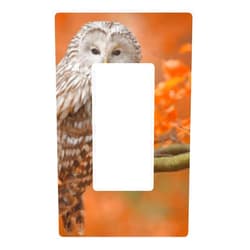 YYZZH Cute Owl On Tree Branch Orange Leaf Autumn Oak Forest Nature Scene Wildlife Single Gang Rocker Switch Plate 2.9