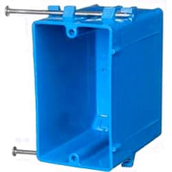 Thomas & Betts Carlon B122A-UPC Switch/Outlet Box, New Work, 1 Gang, 3-3/4-Inch Length by 2-1/4-Inch Width by 3-1/2-Inch Depth, Blue