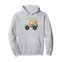 Wattever Tees Lucky Girl And Dog Pullover Hoodie