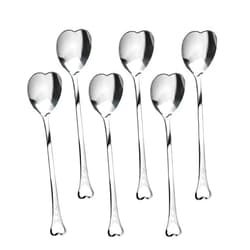 The Little Green Change Tea Spoons Set of 6 Heart Shaped Spoon - Dessert Spoons Set Heart Shaped Spoons Stainless Steel Cute Spoons Mini Ice Cream Spoons - Cute Spoon Heart Coffee Spoons Set Heart Shape Spoon Heart Tea Set
