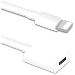 DESOFICON iPhone Charger Extension Cable Compatible for iPhone/iPad, Extender Dock Cable for Male to Female Cable Extension Adapter Pass Video, Data, Audio(6.6FT/2M White)