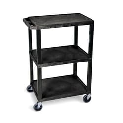 LUXOR WT34S Tuffy Utility Cart - Three Shelves, 4