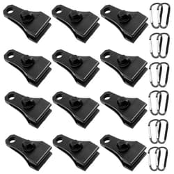 CLIO Upgrade Large Tarp Clips Heavy Duty Lock Grip -Total 24 PCs Tarp Clamps Thumb Screw Tent Fasteners Clips with Carabiner for Camping Awnings Caravan Canopies Car Truck Swimming Pool Boat Cover Clips