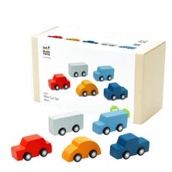 PlanToys® Mini Car Set Wooden Montessori Vehicle Set | Early Movement, Imagination and Practical Life Exploration | Eco Friendly Mini Car Set for Indoor and Outdoor Play
