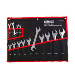 Sunex Tools Sunex 9914A 14 Piece Angle Head SAE Wrench Set (FULL POLISH) CRV