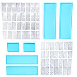 CNYMANY 3 Packs Domino Molds and Dominoes Box Molds, CNYMANY 60 Cavities Double 9 Silicone Epoxy Resin Casting Jumbo Mold Clay Mold Storage Box Mold for DIY Pendant Jewelry Crafts Making Tool