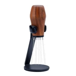 Normcore WDT Distribution Tool with Stand V3, Weiss Distribution Technique, 9 Prong Needle Espresso Stirrer, American Walnut Wood Handle