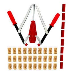 WENNING Manual Wine Bottle Double Lever Hand Corker Wine Corker with 30 count Wine Corks for Home Brewing