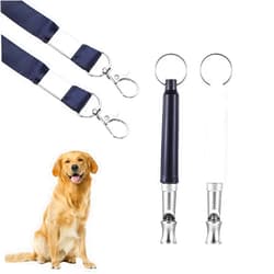 Teaaha 2PCS Dog Whistle to Stop Barking Neighbors Dog, Adjustable Dog Training Whistle to Make Dogs Come to You, with Lanyard, Professional Ultrasonic Silent Dog Whistles Control Devices(Black/White)