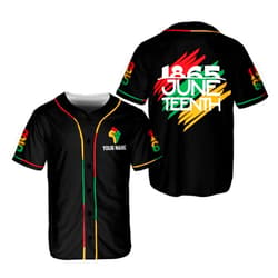 Generic AOVL Custom Juneteenth Baseball Jersey Shirt Flag Independence Day Freeish Since 1865 Black History Month Pride Freeish Shirt
