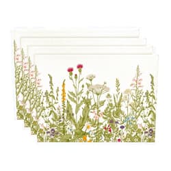 Artoid Mode Antique Herbs and Wild Flowers Summer Placemats Set of 4, 12x18 Inch Seasonal Wildflower Spring Table Mats for Party Kitchen Dining Decoration
