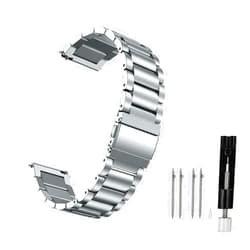 Moran Stainless Steel Watch Band Quick Release Replacement Metal Strap 20mm 22mm for Men Women (Silver+Folding Clasp, 20mm)