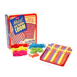 Schylling Metal Pot Holder Loom Kit - Classic Durable Weaving Frame to Make Pot Holders - Includes Loom, Hook, Instructions, and 80 Colorful Cotton Loops - Ages 5 and Up