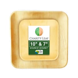 Charity Leaf 50-Piece Palm Leaf Plates Set | 25 x 10
