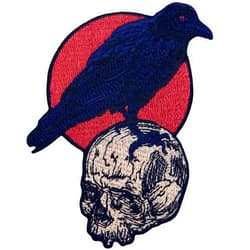 ZEGINs The Raven On The Skull Patch Embroidered Applique Badge Iron On Sew On Emblem
