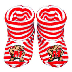 Creative Knitwear University of Arkansas Razorbacks Newborn Baby Striped Bootie Sock