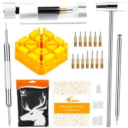 JOREST Watch Link Removal Tool, Watch Band Tool Kit, Repair Kit for Watch Bracelet Adjustment and Replacement and Resizing, With User Manual, Watch Link Remover, 20PCS Spring Bars, 13PCS Spare Needle