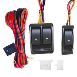 Paddsun Power Window Switch Kit Set with Wiring Harness + Switch Holder for 2 Doors 12V Universal