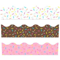 Generic AnyDesign 60Pcs Sprinkles Bulletin Board Borders White Brown Pink Decorative Trim Border 3 Styles Scalloped Border Stickers for School Wall Blackboard Classroom DIY Crafts, 69ft