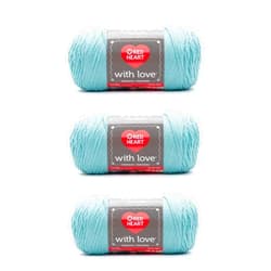 Red Heart with Love Iced Aqua Yarn - 3 Pack of 198g/7oz - Acrylic - 4 Medium (Worsted) - 370 Yards - Knitting/Crochet