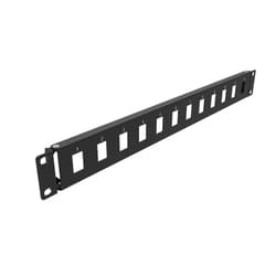 QiaoYoubang 1U Hinged 12 Port Blank Keystone Patch Panel for 19 inches Rack Mount (1U12Holes)