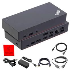 Koncept 40AS0090US Lenovo Thinkpad Dock USB-C Gen 2-1 Year Warranty - with 90W AC Adapter, HDMI, DisplayPort & USB C Cable - Thinkpad Docking Station Dual Monitor (Renewed)