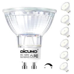DiCUNO GU10 LED Bulb Dimmable, Daylight White 5000K, 60W Equivalent, High Brightness 700LM, MR16 GU10 LED Bulb for Track Lighting, 6W Light Bulb with 120° Beam for Kitchen, Range Hood, Pack of 6