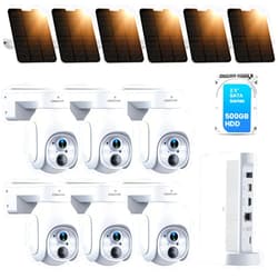 CAMCAMP Security Cameras Outdoor Wireless, Solar-Powered, No Subscription, Solar Home Security Cameras System with 360° Pan & Tilt, 2K Color Night Vision, Spotlight Camera, 2.4G & 5G WiFi