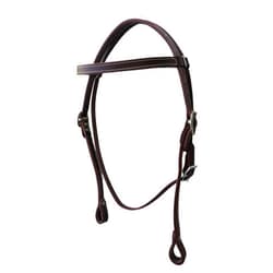 WEMBILS Double Stitched Latigo Leather Browband Western Horse Headstall