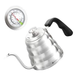 WENEGG Pour Over Coffee Kettle with Thermometer for Exact Temperature 40 fl oz - Premium Stainless Steel Gooseneck Tea Kettle for Drip Coffee, French Press and Tea - Works on Stove and Any Heat Source