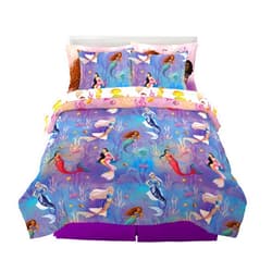 Franco Disney Princess Ariel The Little Mermaid Live Action Movie Ariel Kids Bedding Super Soft Comforter and Sheet Set with Sham, Full, (100% Official Licensed Product)
