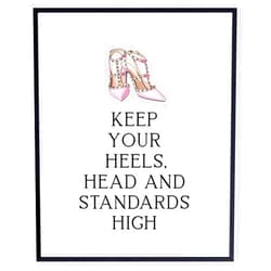 YELLOWBIRD ART & DESIGN Designer Shoes Art Print - Inspirational Quotes Wall Art - Glam Wall Decor Motivational Gifts for Women - High Fashion Design - Luxury Room Decoration - Bathroom, Living Room, Girls Teens Bedroom